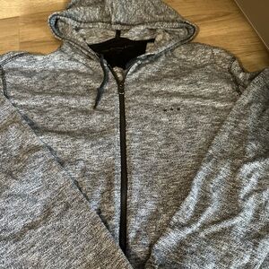 John Varvatos Star USA Waffle Knit Full Zip Sweater Hoodie Jacket Mens Size XL